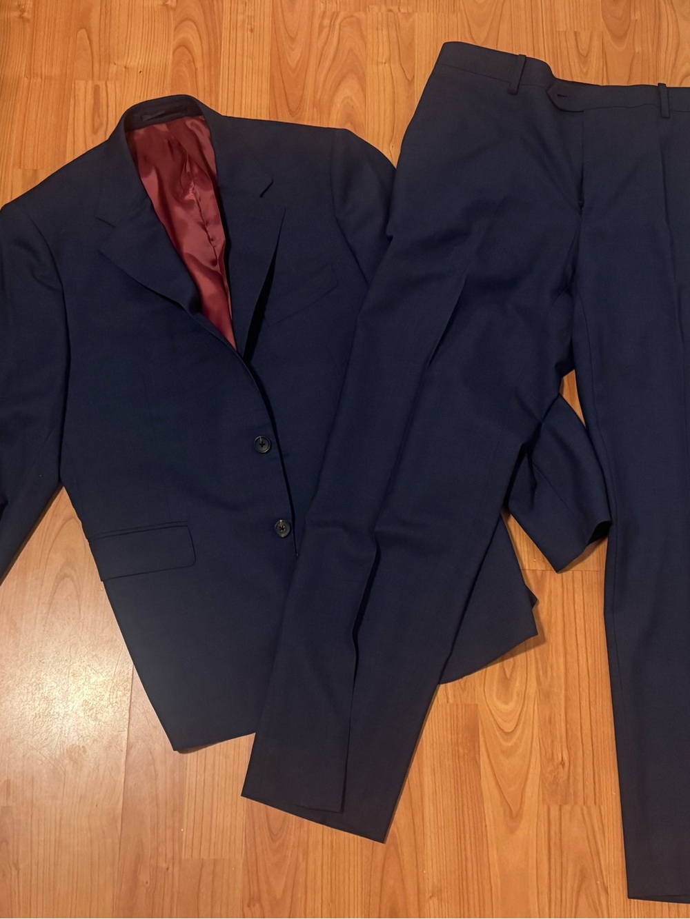 Spier & Mackay Navy Blue Wool 42S / 36 Pant Contemporary Fit Suit